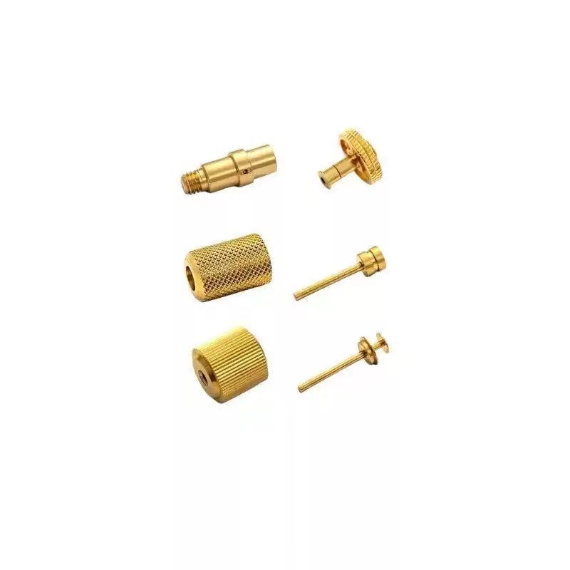 Brass CNC turned standoffs, knurled caps, threaded fittings and knurled adjustment knobs for OEM use