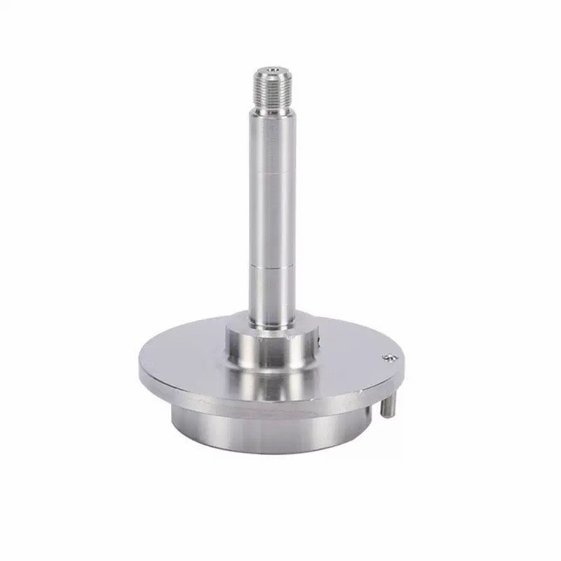 Custom stainless steel precision shaft with machined flange base