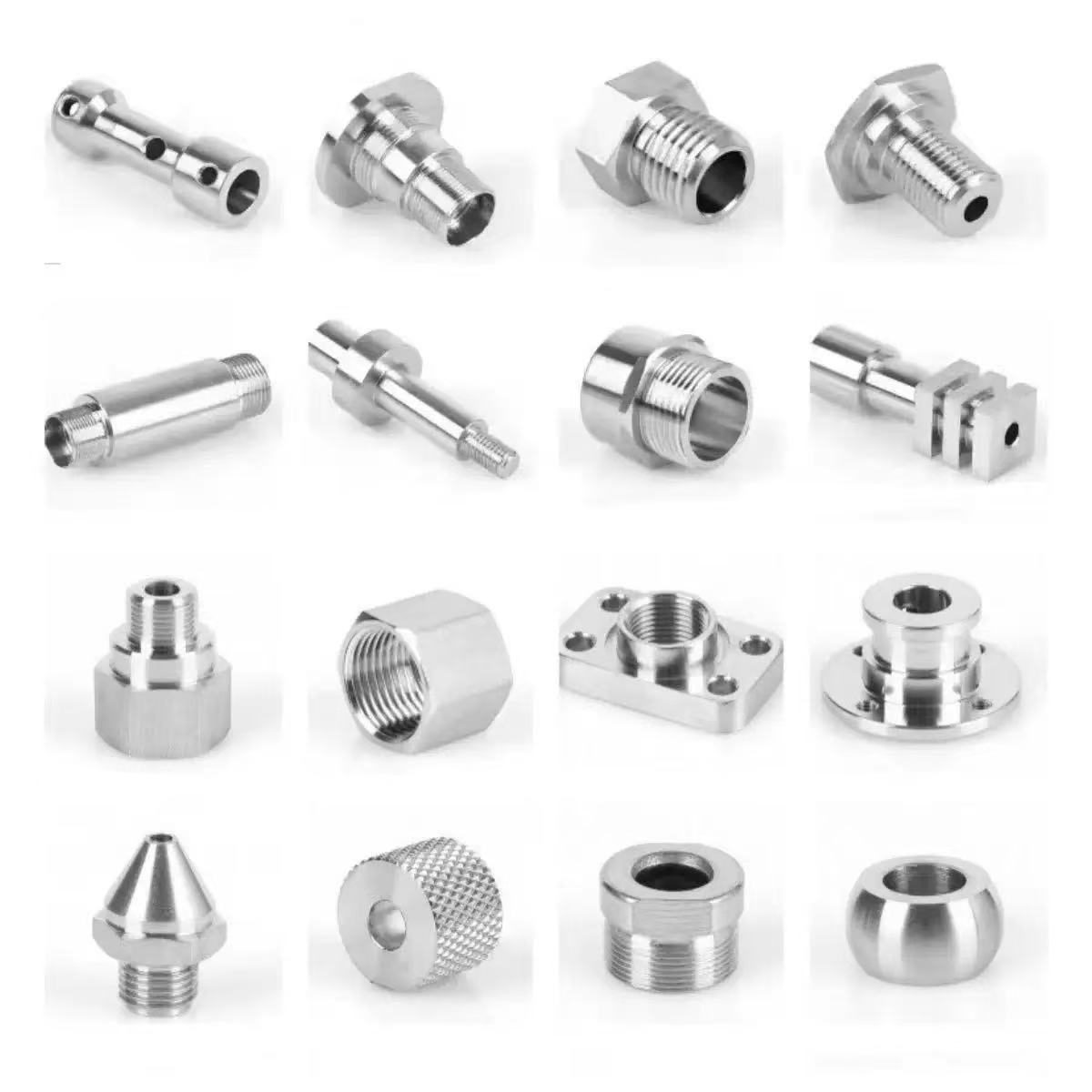 Grid of stainless turned parts